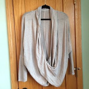 URBAN OUTFITTERS Wrapover Grey Dolman Sweater